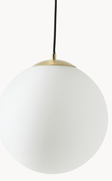 Lampada sferica a sospensione in vetro opalino Beth