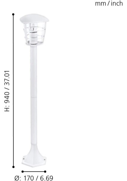 Eglo 18799 - Lampada LED da esterno ALORIA 1x E27/8,5W/230V IP44 bianca