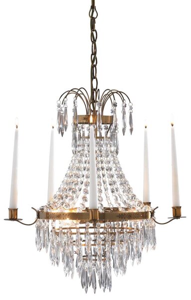Markslöjd 100602 - Lampadario a sospensione con catena KRAGEHOLM 3xE14/40W/230V ottone