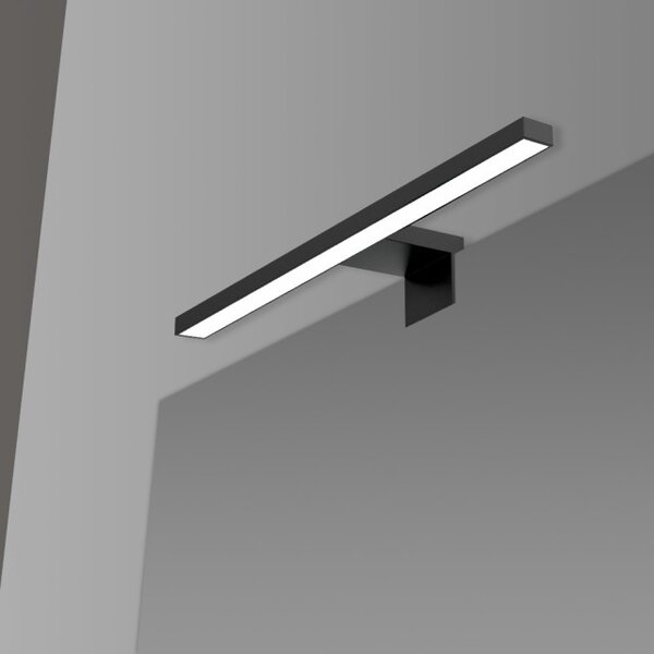 Lampada Led Per Specchio Colore Nero Opaco 30 cm in ABS