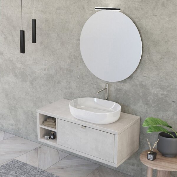 Mobile bagno 60 cm con piano per lavabo da appoggio SP-60C KAMALU