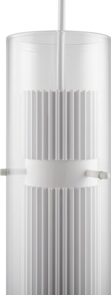 Lampadario Sospensione Moderno Dynamics Alluminio Bianco Vetro 1 Luce Gu10 50W