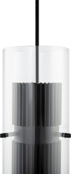 Lampadario A Sospensione Moderno Dynamics Alluminio Nero Vetro 1 Luce Gu10 50W
