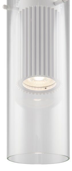 Lampadario Sospensione Moderno Dynamics Alluminio Bianco Vetro 1 Luce Gu10 50W