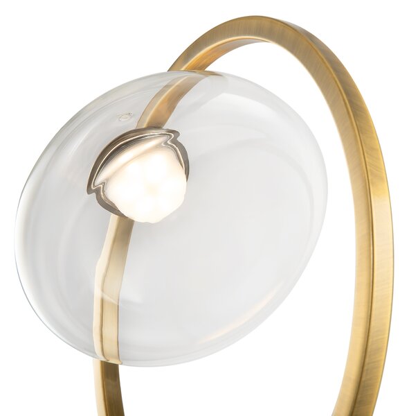 Applique Da Parete Moderno Lunare Metallo Ottone Vetro Luce Led 5W