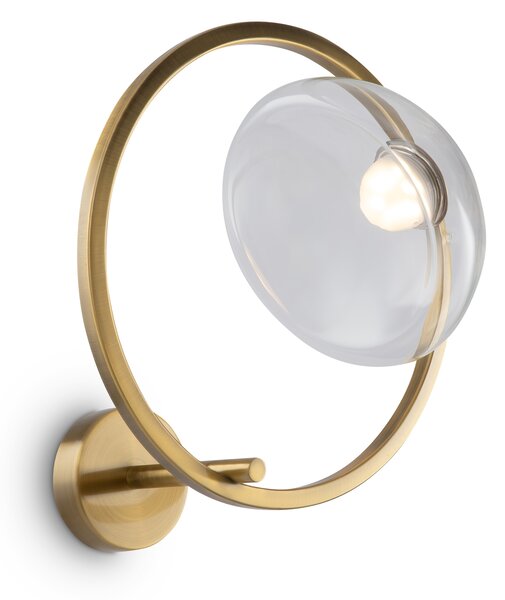 Applique Da Parete Moderno Lunare Metallo Ottone Vetro Led 5W