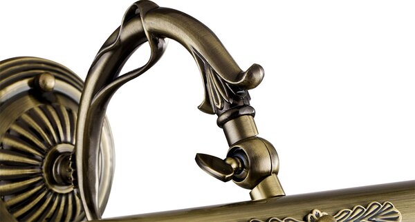 Applique Da Parete Classico Picasso Metallo Bronzo 2 Luci E14 25W