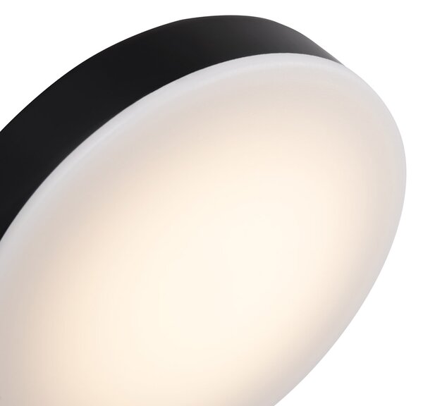 Applique Da Parete Moderno Fad Metallo Nero Acrilico 1 Luce Led 6W