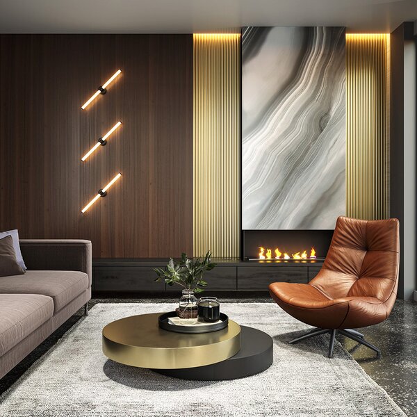 Applique Da Parete Moderno Axis Alluminio Nero Luce Led 16W
