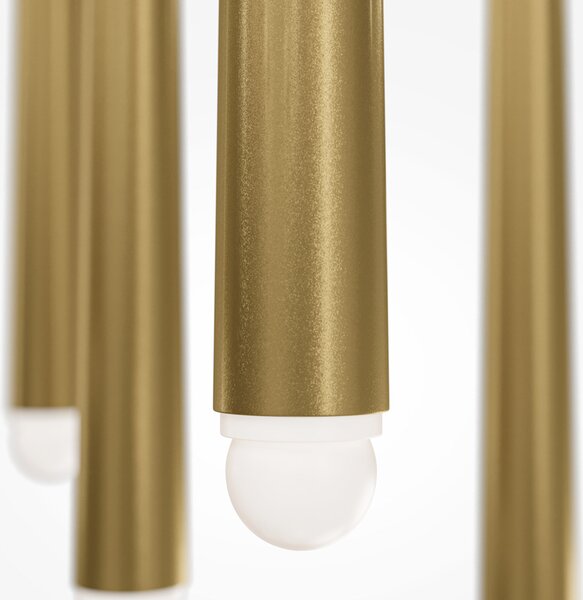 Lampadario A Sospensione Moderno Cascade Alluminio Ottone 5 Luci Led 30W