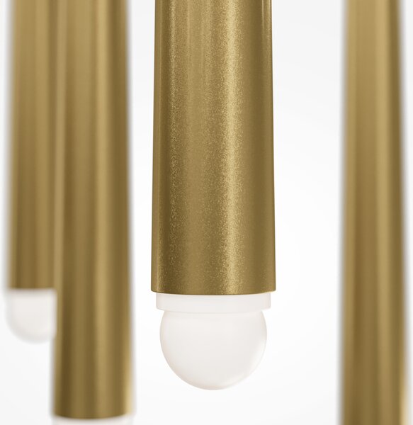 Lampadario A Sospensione Moderno Cascade Alluminio Ottone 5 Luci Led 30W