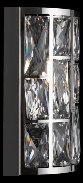 Applique Da Parete Moderno Gelid Metallo Cromo Cristallo 1 Luce E27 60W