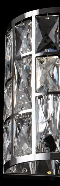 Applique Da Parete Moderno Gelid Metallo Cromo Cristallo 1 Luce E27 60W
