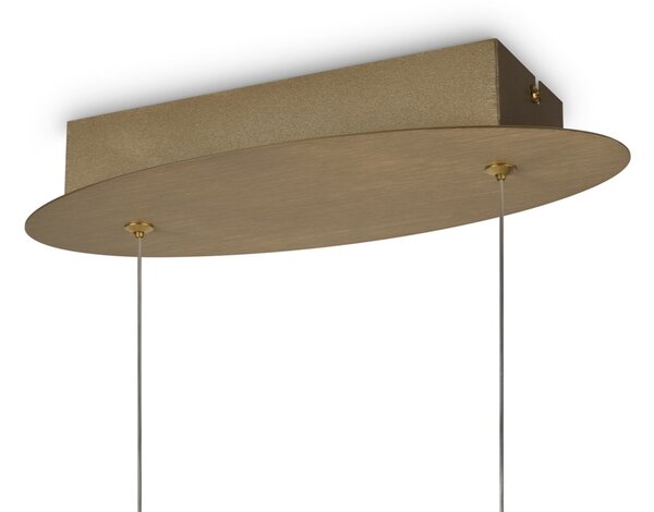 Lampadario A Sospensione Moderno Curve Alluminio Oro 1 Luce Led 42W