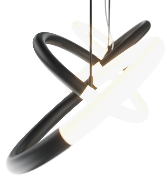Lampadario A Sospensione Moderno Node Metallo Nero 4 Luci Led 40W