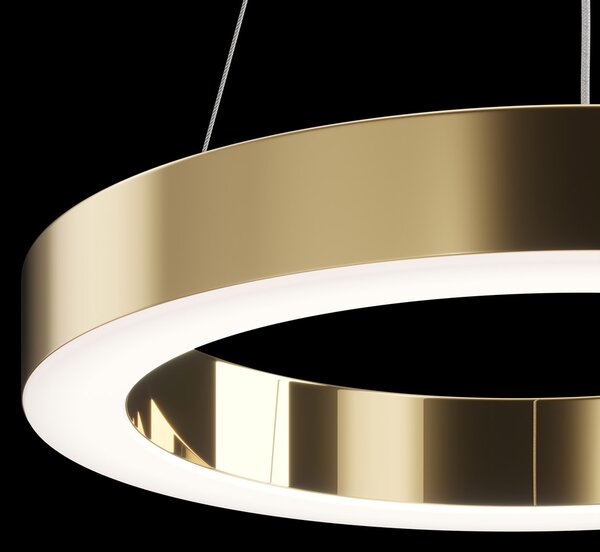 Lampadario A Sospensione Moderno Saturno Acciaio Ottone 1 Luce Led 36W