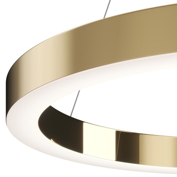 Lampadario A Sospensione Moderno Saturno Acciaio Ottone 1 Luce Led 45W