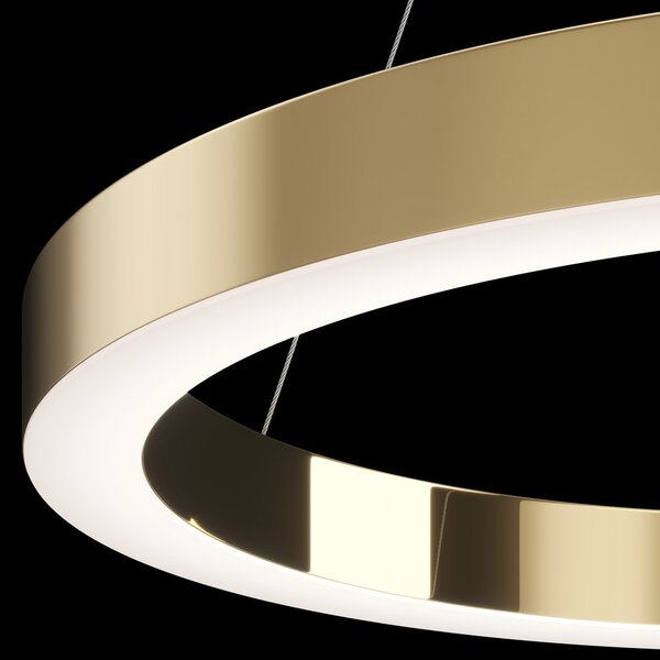 Lampadario A Sospensione Moderno Saturno Acciaio Ottone 1 Luce Led 45W