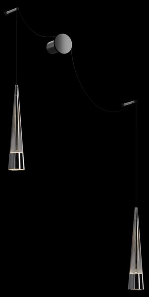 Applique Da Parete Moderno Sintesi Metallo Cromo Vetro 2 Luci Led 24W