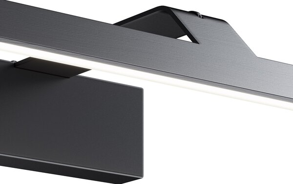 Applique Da Parete Moderno Decart Metallo Nero Acrilico 1 Luce Led 12W