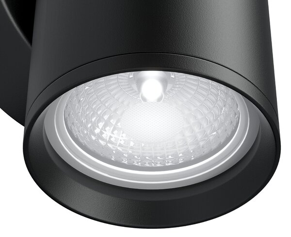 Applique Da Parete Moderno Focus S Alluminio Nero 1 Luce Gu10 10W