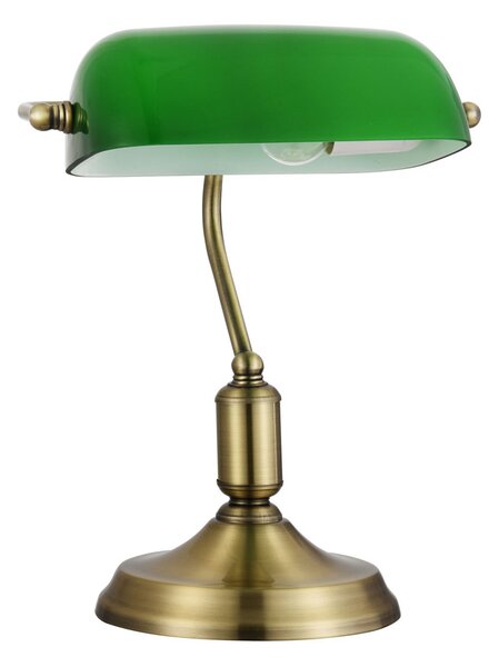 Lampada Da Tavolo Moderno Kiwi Metallo Ottone Vetro 1 Luce E27 40W