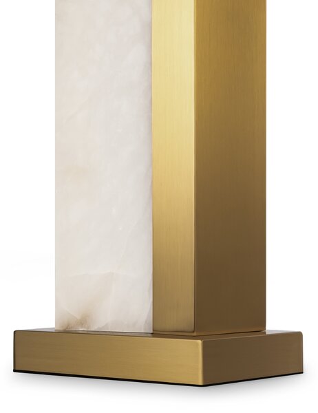 Lampada Da Tavolo Moderno Bianco Metallo Ottone Paralume Tessuto Luce E27 60W