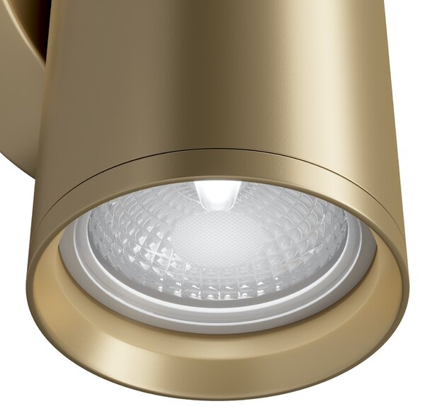 Applique Da Parete Moderno Focus S Alluminio Oro 2 Luci Gu10 10W