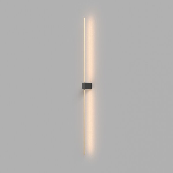 Applique Da Parete Moderno Pars Alluminio Nero Luce Led Integrato 12W Ip20