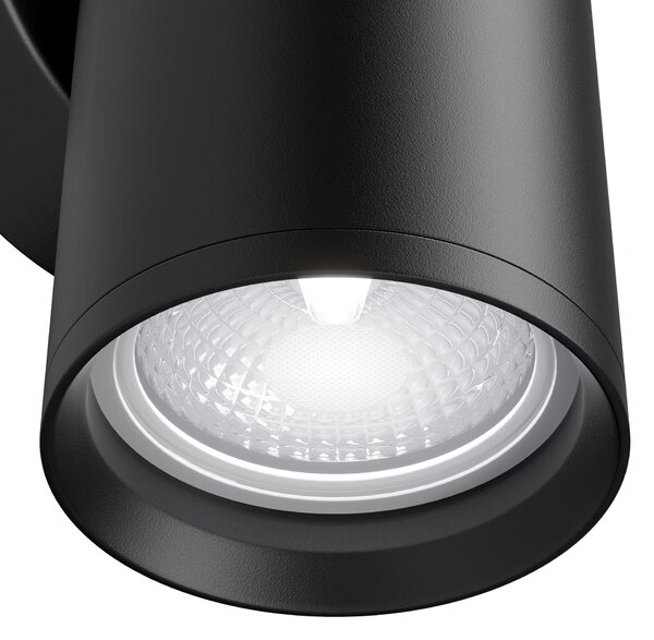Applique Da Parete Moderno Focus S Alluminio Nero 2 Luci Gu10 10W