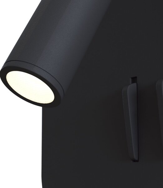 Applique Da Parete Moderno Ios 176 Alluminio Nero Luce Led Integrato 10W