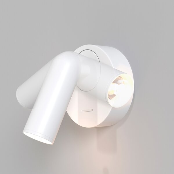 Applique Da Parete Moderno Mirax Metallo Bianco Luce Led Integrato 3W