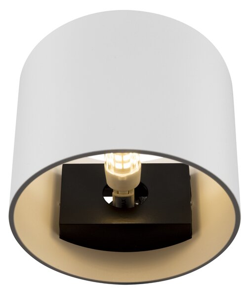 Applique Da Parete Moderno Rond Alluminio Bianco 1 Luce G9 50W