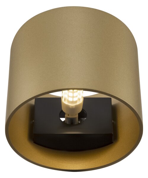 Applique Da Parete Moderno Rond Alluminio Oro 1 Luce G9 50W