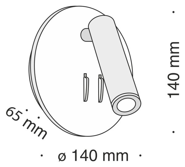 Applique Da Parete Interno Moderno Ios 176 Alluminio Bianco Led Integrato 10W