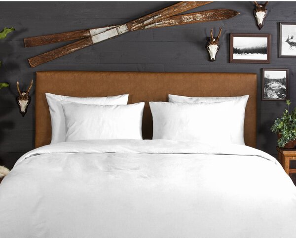Biancheria da letto bianca in flanella per letto matrimoniale/per letto prolungato 200x220 cm – Good Morning
