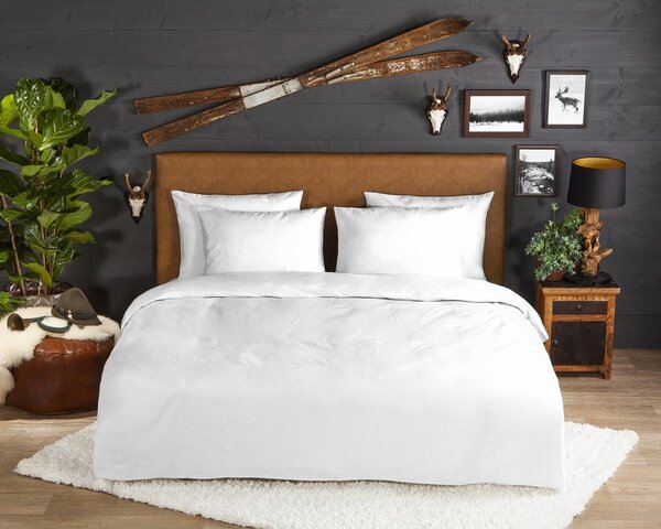 Biancheria da letto bianca in flanella per letto matrimoniale/per letto prolungato 200x220 cm – Good Morning