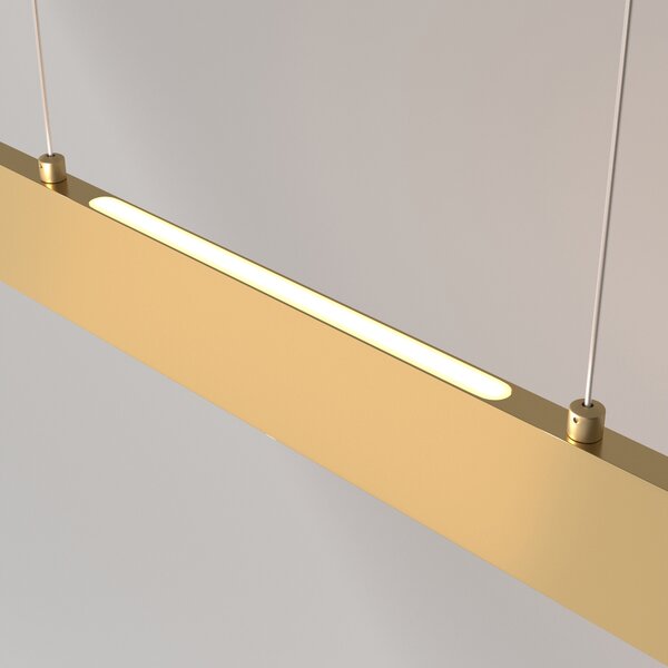 Lampadario A Sospensione Moderno Step Metallo Oro Luce Led Integrato 30W