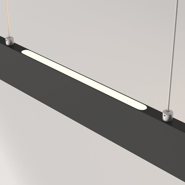 Lampadario A Sospensione Moderno Step Metallo Nero Luce Led Integrato 23W Calda