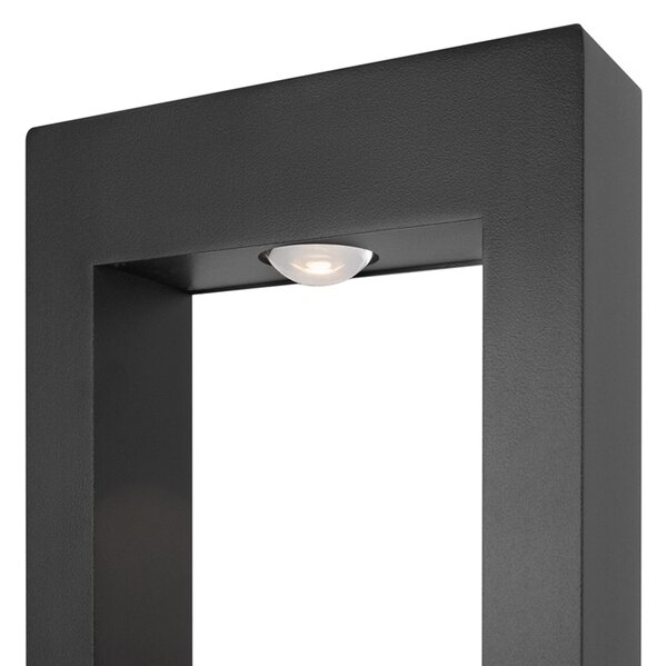 Lampione Per Esterno Moderno Metallo Grafite Luce Led 10W Ip65