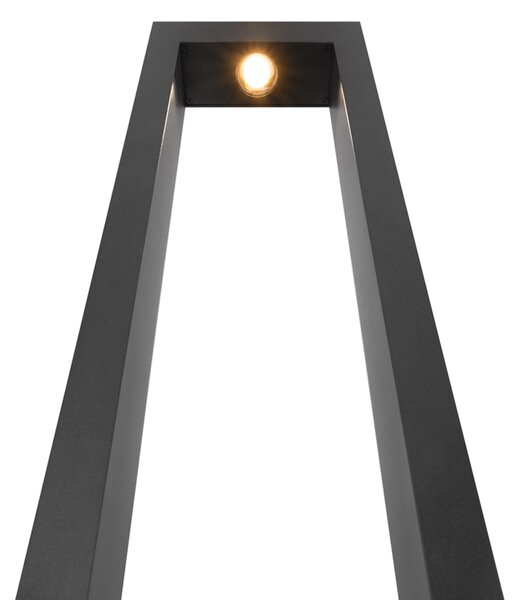 Lampione Per Esterno Moderno Metallo Grafite Luce Led 10W Ip65
