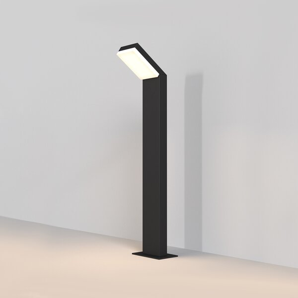 Lampione Per Esterno Moderno Alluminio Nero Luce Led 12W Ip54