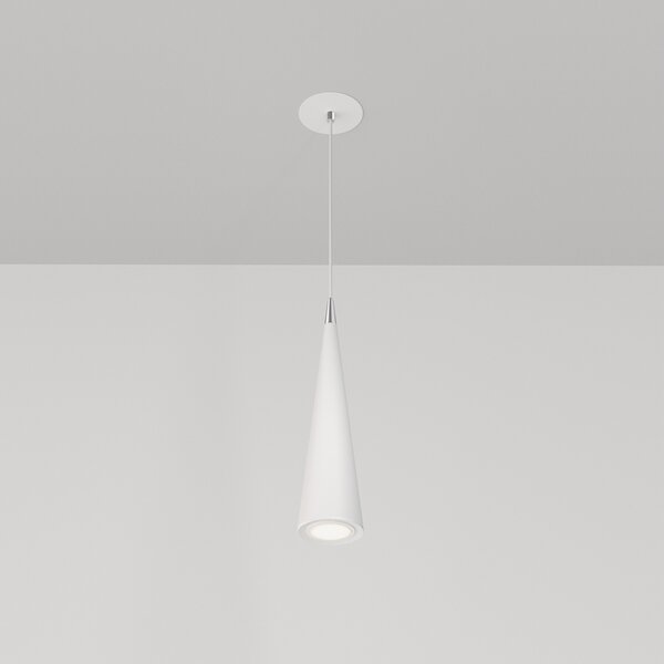 Lampadario A Sospensione Moderno Nevill Metallo Bianco 1 Luce Gu10 40W