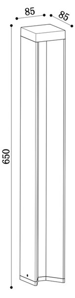 Lampione Per Esterno Moderno Alluminio Grigio Luce Led 9W Ip54