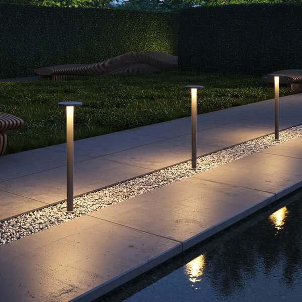 Lampione Per Esterno Moderno Metallo Grafite Led 12W Ip65