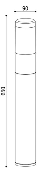 Lampione Per Esterno Moderno Alluminio Nero Luce 8W Ip54