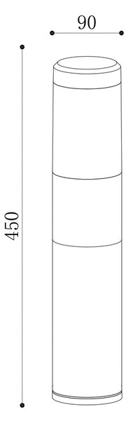 Lampione Per Esterno Moderno Alluminio Nero Luce 8W Ip54