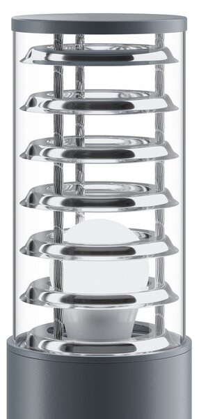 Lampione Per Esterno Moderno Alluminio Grigio 1 Luce E27 60W Ip54