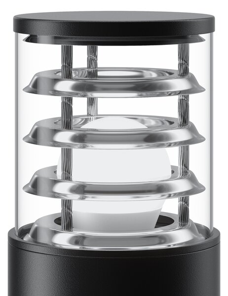 Lampione Per Esterno Moderno Alluminio Nero 1 Luce E27 60W Ip54