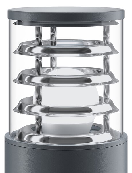 Lampione Per Esterno Moderno Alluminio Grigio 1 Luce E27 60W Ip54